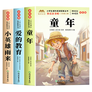 全套3册 童年六年级上册必读的课外书高尔基原著正版快乐读书吧六上阅读书籍人教版书目爱的教育亚米契斯小英雄雨来管烨6上完整版