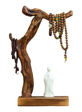 手串实木根艺挂架文玩挂串展示架佛珠钥匙收纳手链木质首饰置物架