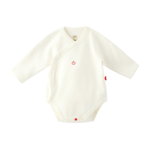 米乐熊婴儿衣服2025秋装新款长袖三角哈衣宝宝包屁衣莫代尔连体衣