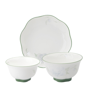 敏杨餐具套装 健康高颜值玲珑釉上彩米饭碗蓝蔻系列碗盘碗碟套装