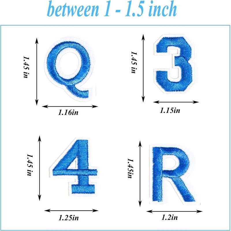 新款直销跨境热销彩色英文字母刺绣贴组合数字补丁贴服装DTY绣花
