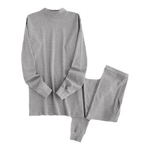 AB纯棉保暖内衣套装男士基础款大码纯色中高领薄款棉毛衫秋衣秋裤