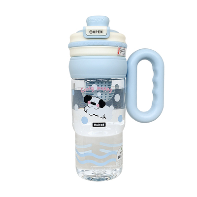 水杯女生高颜值新款2025大容量带吸管茶仓塑料夏日办公室可爱杯子