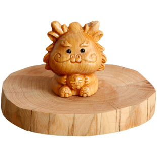 崖柏木雕十二生肖桌面小摆件鼠牛虎兔龙蛇马羊猴鸡狗猪办公桌装饰