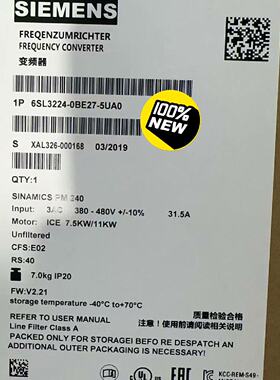 【询价】6SL3224-0BE27-5UA0G120 功率适用