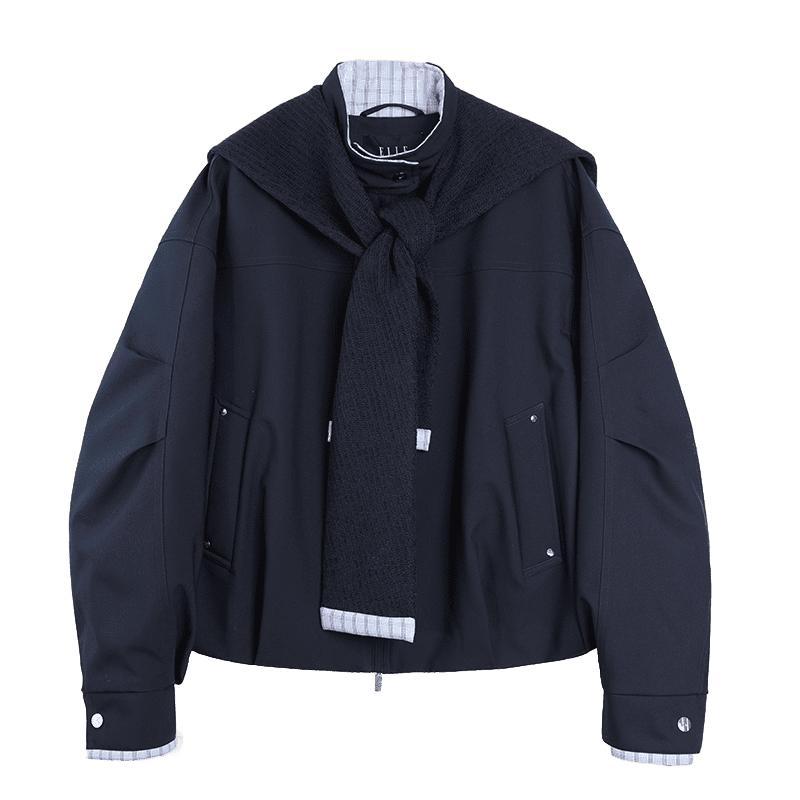 ELLE90白鸭绒针织披肩保暖外套