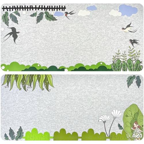 绿色系春天主题文化墙贴小学幼儿园黑板报文化毛毡材料装饰背景墙