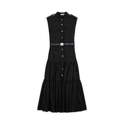 REVAN芮范设计师款酷感黑色无袖连衣裙RM31101237