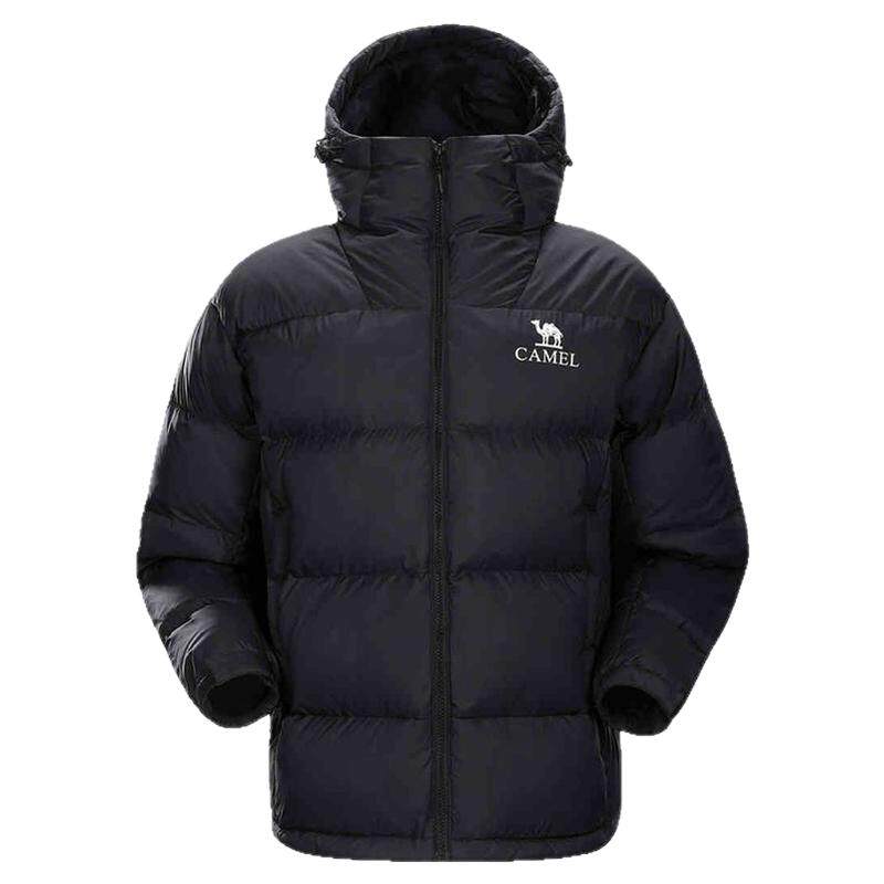 骆驼黑钻5 男装羽绒服防风拒水面包防寒服时尚连帽短款外套秋冬男