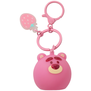 miniso名创优品迪士尼草莓熊毛毛狂欢发光挂件可爱女苏利文钥匙扣