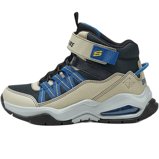 Skechers斯凯奇儿童秋冬户外保暖运动鞋男童气垫高帮二棉鞋休闲靴