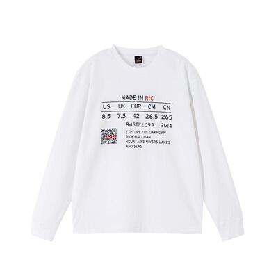 Ric印花长袖情侣男女同款T恤