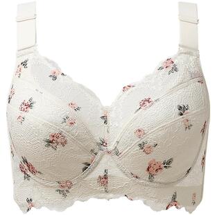 一家缘大码内衣薄款大胸显小文胸聚拢防下垂收副乳女士胸罩调整型