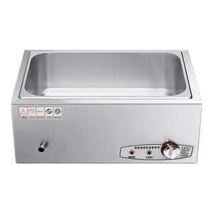 304不锈钢快餐保温台商用电加热台式售饭台自助热菜热卤浇头餐车