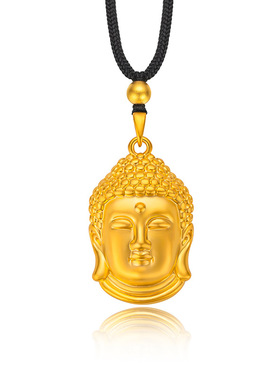 新款佛头吊坠金包银纯实心