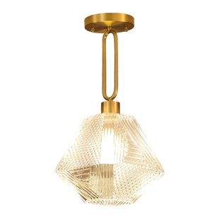 帕莎全铜吊灯具现代简约玄关入户门厅灯轻奢过道走廊衣帽房间吊灯