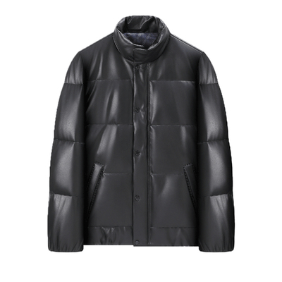 浪登鹅绒皮衣羊皮羽绒服真皮外套