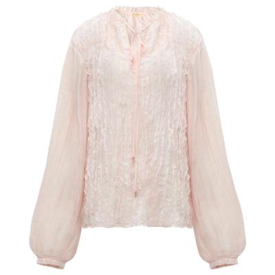 COCOBELLA木耳边绗缝压褶衬衫