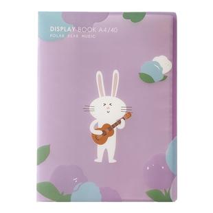 白熊音乐原创资料册a4插页PP材质曲谱插袋收纳册卡通儿童小清新