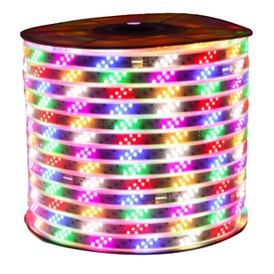 led七彩流光跑马灯带条220v户外防水霓虹门头招牌农村庭院氛围灯