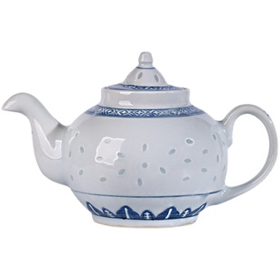 景德镇缘满瓷陶瓷功夫茶具八十年代光明瓷厂青花玲珑鹰嘴壶茶壶老