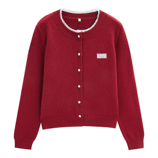 IEF/爱依服2025新款秋冬休闲毛针织衫开衫女时尚百搭短款毛织外套