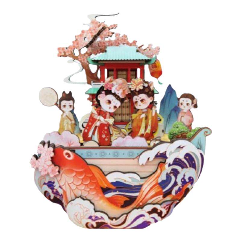 西安文创国潮典故簪花立体仕女图