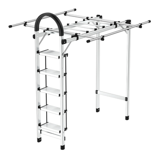 家用梯子晾衣架两用折叠全铝合金多功能伸缩室内加厚人字梯置物架