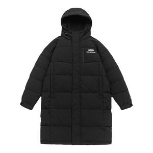 DPX冬季中长款加厚连帽羽绒服男大码90绒立体字母印花保暖外套潮