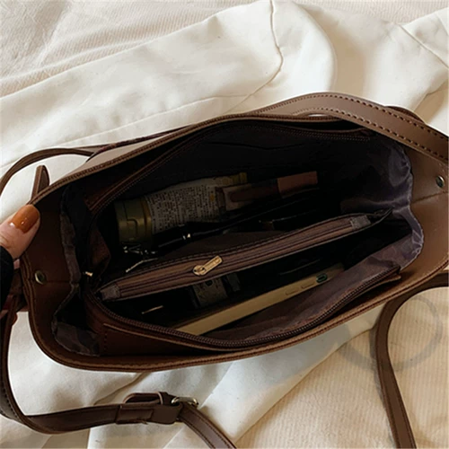 Ретро демисезонная универсальная вместительная и большая сумка, коллекция 2023