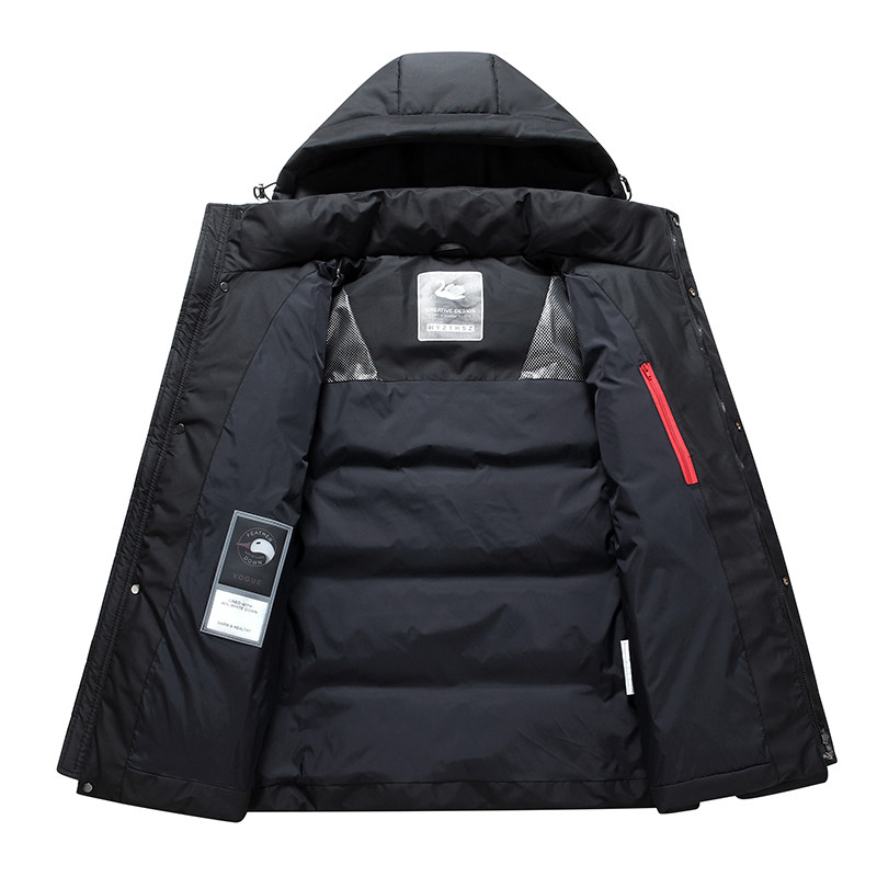 皮尔卡丹鹅绒羽绒服男2025冬季新款极寒短款加厚防风保暖男装外套