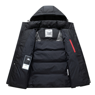 皮尔卡丹鹅绒羽绒服男2025冬季新款极寒短款加厚防风保暖男装外套