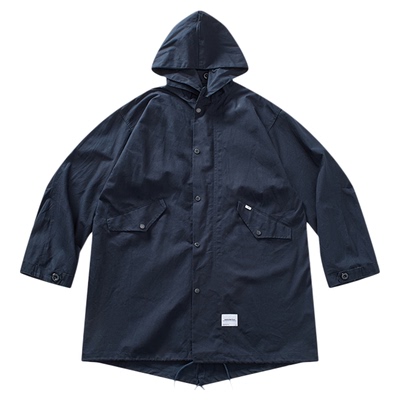 中长款复古风衣男日系潮工装外套