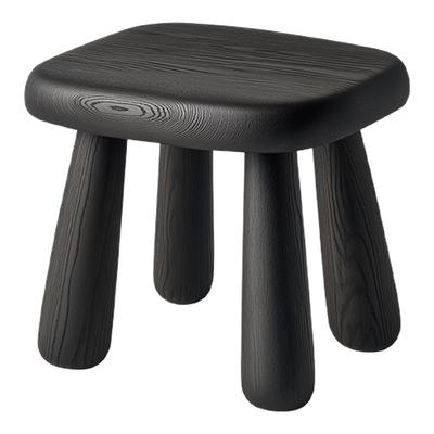 北欧简约黑色实木小凳子高级感