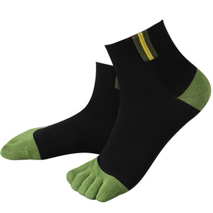 花花公子五指袜男士运动跑步防磨吸汗秋冬厚款棉袜中筒五趾袜子DX