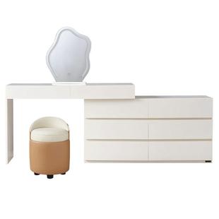 全友家居现代简约收纳斗柜一体梳妆台小户型卧室可伸缩化妆桌子