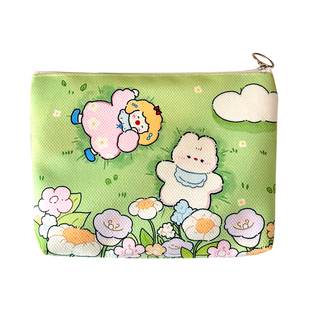 手绘插画零钱包便携卡包女生月事包拉链可爱耳机包收纳化妆袋小包