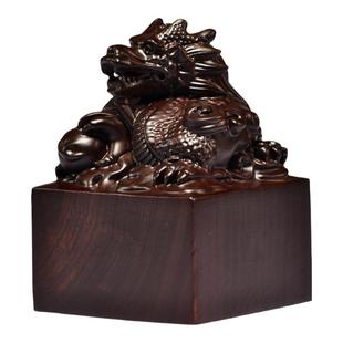 花梨木雕方形龙头印章定做实木质玉玺官印私印定制龙印摆件可刻字