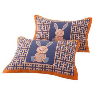 枕巾纱布棉欧式高档成人家用五层深色系耐脏全棉加厚枕头巾加大