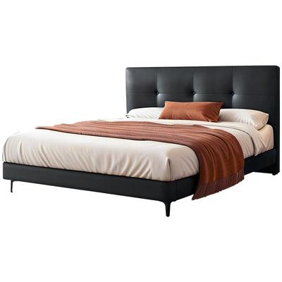 黑色真皮真皮床晚安皮床