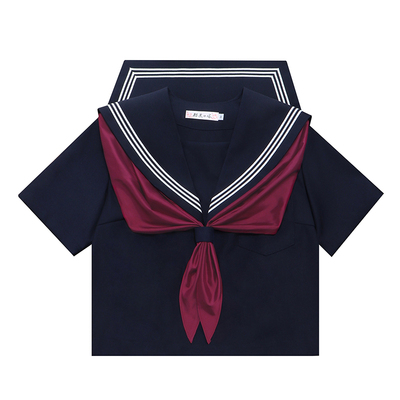 绀身白三本替换胸挡jk水手服