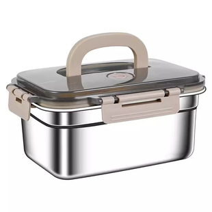 保鲜盒不锈钢食品级带盖家用饭盒密封盒带饭餐盒冰箱收纳盒便当盒