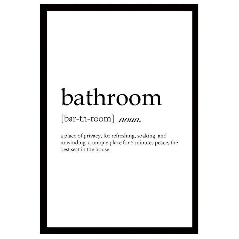 英文ins厕所卫生间装饰画