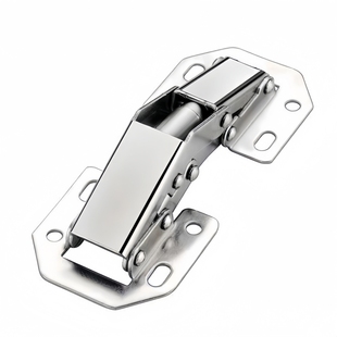 免开孔不锈钢橱柜门铰链铰弹簧合页衣柜短臂阻尼液压缓冲折叠神器