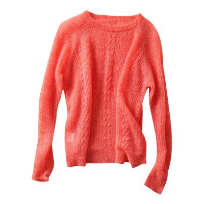 慵懒风针织衫上衣宽松镂空马海毛