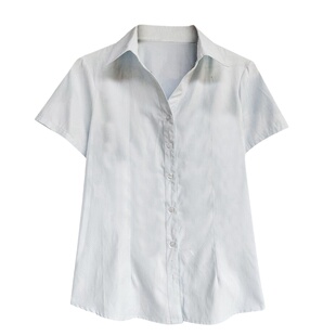 大码职业白衬衫女短袖夏200斤胖mm240加肥加大正装工作服长袖衬衣