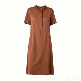 梦之屋2026夏季新款连帽短袖连衣裙女显瘦休闲卫衣裙中长款L30664