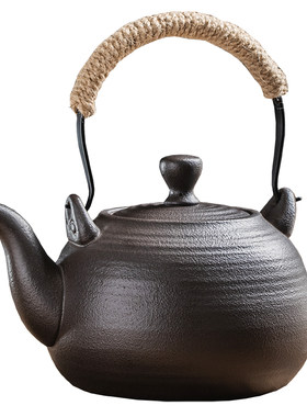 黑陶烧水壶煮茶壶提梁