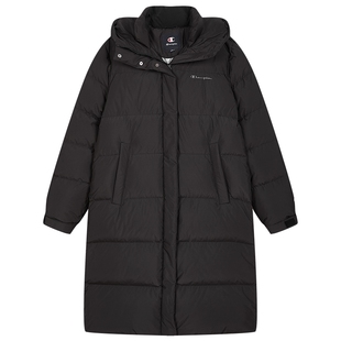 Champion冠军中长款羽绒服男2025冬季新款休闲女潮牌连帽外套纯色