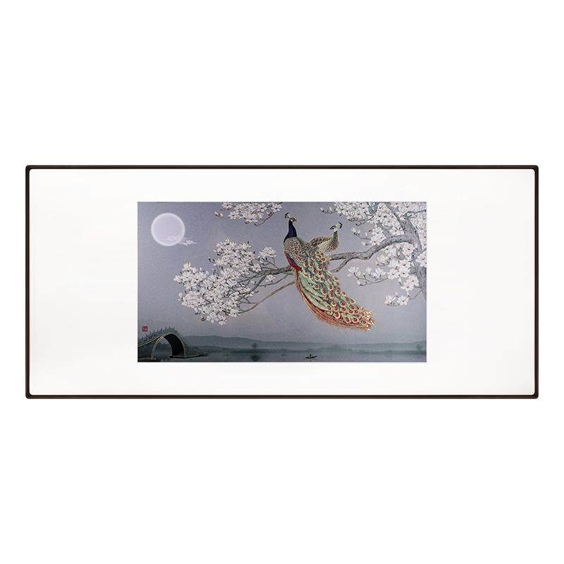 佐森 孔雀图 客厅装饰画铜雕画挂画壁画沙发背景墙玄关装饰画